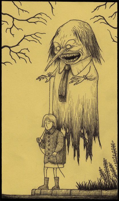 Tiny Sticky Note Nightmares By John Kenn Mortensen Don Kenn, Art Sinistre, John Kenn, Edward Gorey, Creepy Drawings, Creepy Monster, Monster Drawing, Arte Obscura, Scary Art