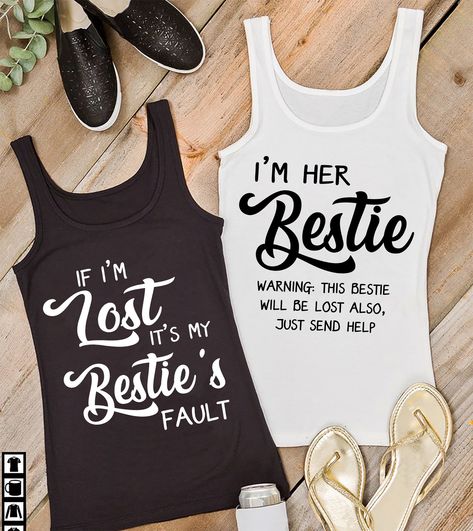 Sarcastic Clothing, Best Friend T Shirts, Bff Shirts, Matching Outfits Best Friend, Best Friend Outfits, Bff Outfits, Best Friend Shirts, Cute Shirt Designs, Funny Shirt Sayings