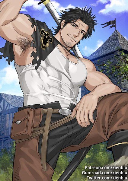 Anime Muscle, Yami Sukehiro, Character Inspiration Male, Anime Guys Shirtless, Black Clover Anime, Cool Anime Guys, Anime Dad, Guy Drawing, Character Design Male