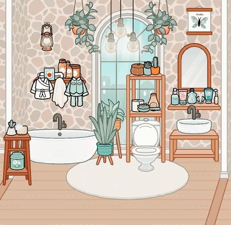 Toca Boca Bathroom Aesthetic, Aesthetic Bathroom Ideas Toca Boca, Toca Boca Room Bathroom, Toca Boca Home Ideas Aesthetic, Cute Toca Boca Bathroom Ideas, Toca Boca Room Ideas Aesthetic Living Room, Toca Boca House Bathroom, Toca Boca House Bedroom, Toca Boca House Ideas Bathroom