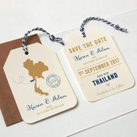 Trending Destination Wedding Invitations For the Millennial Couple Kos Wedding, Luggage Tag Invitation, Whimsy Wedding, Abroad Wedding, Wedding Luggage, Luggage Tags Wedding, Catering Design, Invite Ideas, Ireland Wedding