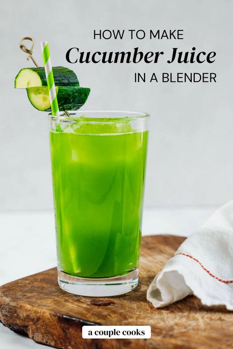 Cucumber Juice Recipe, Juice In A Blender, Vegetable Juice Recipes, Winter Salad Recipes, Salad Dressing Recipes Healthy, A Couple Cooks, Juicing With A Blender, Creamy Cucumber Salad, Cucumber Juice