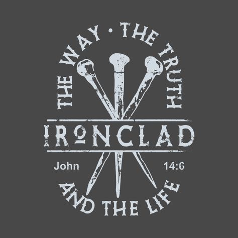 Check out this awesome 'Christian+Apparel+Clothing+Gifts+-++Ironclad' design on @TeePublic! Christian Logo, Church Welcome Center, Christian Merchandise, Catholic Wallpaper, Worship Art, Christian Tshirt Design, Jesus Design, Band Tattoo Designs, Christian Hats