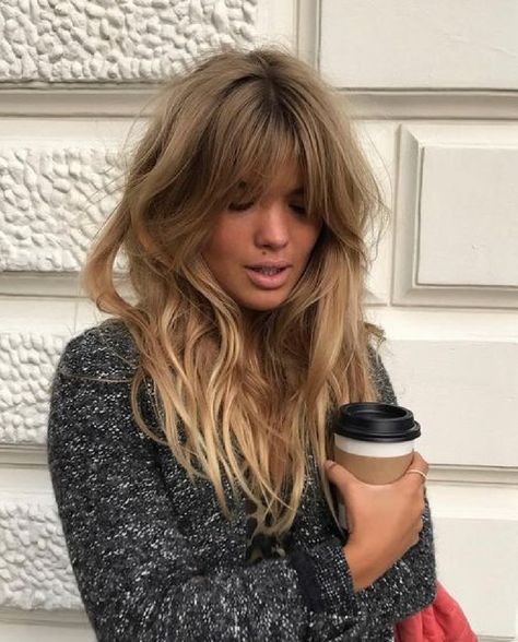 Side Bangs With Long Hair, Bangs Inspo, Blonde Bangs, Blonde Hair With Bangs, Honey Blonde Hair, Dark Blonde Hair, Blonde Hair Inspiration, Stylish Haircuts, Wispy Bangs