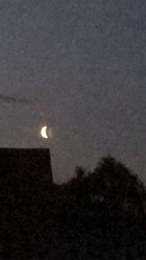 tops of roofs just visible, black night sky, a few dark grey silhouetted clouds, glowing crescent moon in the distance Bad Quality Photo, Bad Photos, Bedroom Window, Bedroom Windows, My Bedroom, Quality Photo, The Bad, Old Men, Crescent Moon