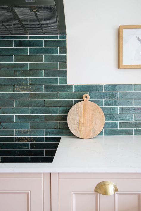 Green Metro Tiles | Gloss & Matt Wall Tiles | Quorn Stone Green Tiles Grey Grout, Kitchen With Green Tiles, Green Kitchen Tiles, Green Metro Tiles, Metro Tiles Kitchen, Herringbone Wall Tile, Quorn Stone, Green Kitchen Backsplash, Herringbone Wall