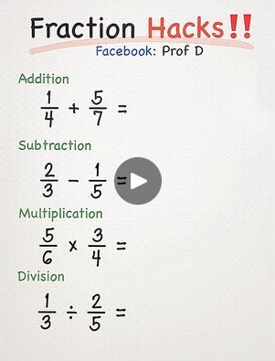 11-minute Mind Blowing Hacks/Tricks in Mathematics! | 11-minute Mind Blowing Hacks/Tricks in Mathematics! | By Prof DFacebook Fractions Division, Divide Fractions, Percentages Math, Addition Of Fractions, Multiplication Tricks, Operations With Fractions, Adding Fractions, Dividing Fractions, Subtracting Fractions