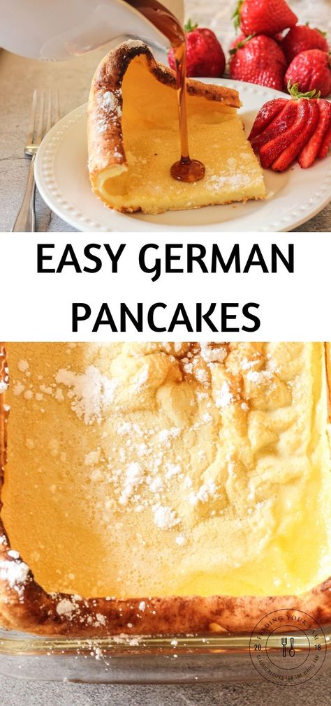 Pancake In The Oven, Puffy Oven Pancake, How To Make German Pancakes, Dutch Oven Pancakes, Dutch Babies Recipe Easy, Easy Breakfast Ideas For One Person, Easy Dutch Baby Recipe, Easy Oven Breakfast, Oven Pancakes Easy