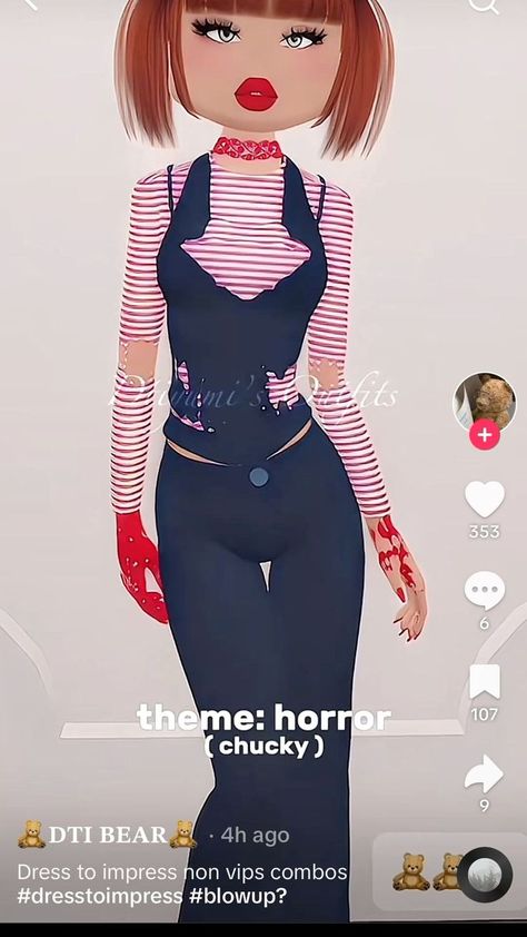 horror movie dress to impress horror movie outfits horror movie dress to impress outfit roblox roblox outfit dti outfit Dti Roblox Outfits Horror Movie, Dti Theme Nobody Is Going To See Me, Dti Theme Horror Movie, Horror Movie Dti Outfit, Horror Movies Dress To Impress, Chucky Dress To Impress, Horror Dti Outfit, Dress To Impress Nobody Is Gonna See Me, Dress To Impress Horror