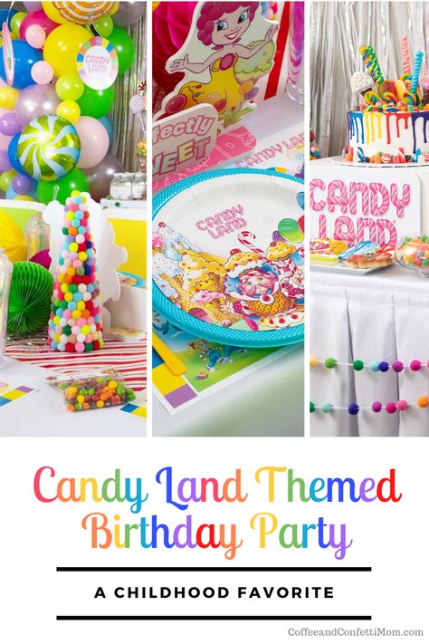 Diy Candyland Birthday Party, Candy Lane Party, Candyland 2nd Birthday Party, Candyland Theme Food, Candyland Candy Bar, Candyland Party Food Ideas, Sweets And Treats Birthday Theme, Candy Land Birthday Invitations, Candy Land Cookies