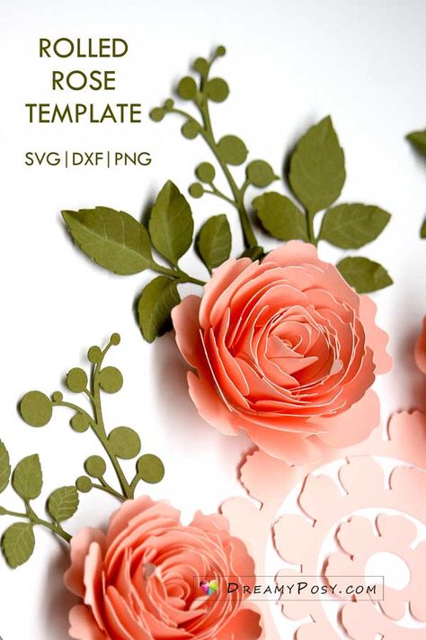 Rolled paper flowers, tips, tricks, and 40+ free templates SVG|DXF. Rolled Rose Svg Free, Paper Leaves Template Free Printable, Paper Flower Svg Free Cricut, Paper Flowers Svg Free, Paper Flowers Template Free Printable, Rolled Flower Svg Free, Free Paper Flower Templates Printables, Cricut Flowers Templates, Flower Templates Printable Free Pattern