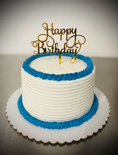 Simple Blue And White Cake, Blue Simple Cake, White Cake With Blue Sprinkles, Blue And White Drip Cake For Men, White Cake With Blue Drip, Cruz Azul Cake, Simple Cake, White Cake, Easy Cake