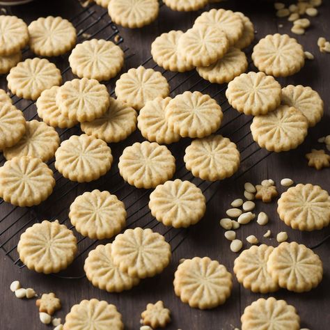 Delicious and buttery shortbread cookies with a hint of anise flavor. Anise Shortbread Cookies, German Anise Cookies, Shortbread Flavors, Anise Recipes, Stamp Cookies Recipe, Twix Brownies, Anise Cookie Recipe, Italian Anise Cookies, Stamp Cookies