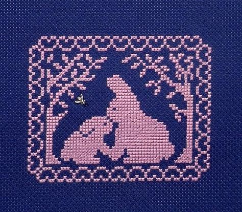 Small Bunny, Green And Lavender, Pixel Crochet, Small Cross Stitch, Magic Garden, Tapestry Crochet Patterns, Pixel Pattern, Crochet Tapestry, Cross Stitch Animals