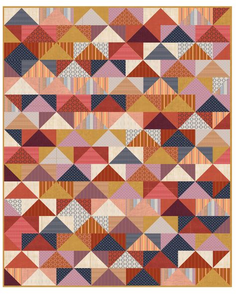 Warp and Weft Wovens Patchwork Flying Geese - blocks are 10" x 5" Happy Stripes Quilt, Stripes Quilt, Geese Quilt, Quilty Love, Warp And Weft, Flying Geese Quilt, Striped Quilt, Quilt Batting, Triangle Quilt