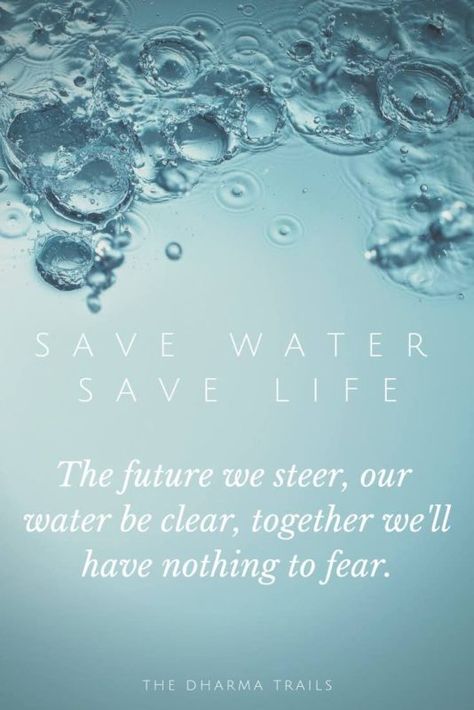 The future we steer, our water be clear, together we'll have nothing to fear. A rhyming slogan from one of our 21 slogans for saving water with images post! Learn about water conservation and save water save life around the world. #savewater #sustaiability Quotes On Water Conservation, World Water Day Quotes, Save Water Images, Save Water Quotes, Save Water Slogans, Best Slogans, Water Slogans, Save Water Save Life, Water Preservation