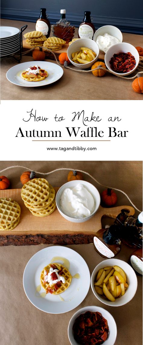 How to Create Your Own Autumn-Themed Waffle Bar! by @tagandtibby for @worldmarket #worldmarket Fall Cooking Waffle Bar Toppings, Fall Waffles, Yummy Waffles, Thanksgiving Brunch, Waffle Bar, Stylish Tips, Fall Brunch, Creative Diy Projects, Pumpkin Waffles