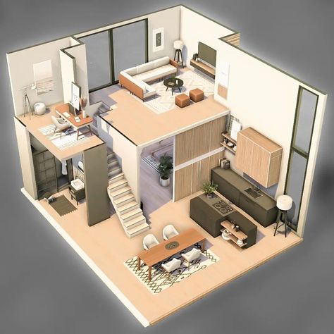 Sims 4 Floorplan Loft, Small House Sims 4 Ideas, Sims 4 Cute House Ideas, Sims Small House Ideas, Easy Sims 4 House Plans Small, Sims 4 Small House Ideas, Sims 4 Build Interior, Sims 4 Houses Interior No Cc, Sims 4 House Decoration