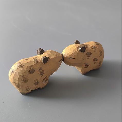 Faster shipping. Better service Air Dry Clay Capybara, Capybara Clay Art, Capybara Jewelry, Pig Sculpture, Cute Capybara, Clay Keychain, Carving Art, Wooden Figurines, Whittling