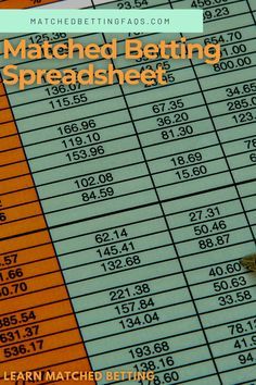 Matched Betting Spreadsheet. #matchedbetting #matchedbettingspreadsheet Matched Betting, Sports Betting, Book Making, How To Make Money, Sports