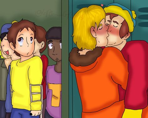 South Park Canon Vs Fanon, Kenman South Park, Kenny X Cartman, Children Kissing, Eric Cartman South Park, Cartman South Park, Pregnant Man, Hell Boy, Kenny Mccormick