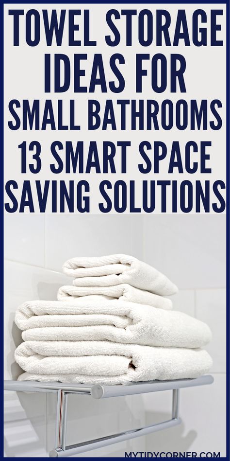 You will find these towel storage ideas for small bathrooms helpful for keeping your towels organized. Here are smart ideas for towel storage in small bathrooms without a linen closet. These are space saving storage solutions for tiny bathrooms. Small Bathroom Towel Storage Ideas, Bathroom Towel Storage Ideas, Storage Ideas For Small Bathrooms, Towel Storage Ideas, Small Bathroom Towel, Small Bathroom Storage Solutions, Bathroom Storage Hacks, Bathroom Towel Storage, Pantry Laundry Room