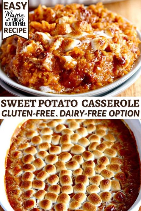 Gluten Free Sweet Potato Recipes, Sweet Potato Casserole Vegan, Gluten Free Sweet Potato Casserole, Dairy Free Thanksgiving Recipes, Thanksgiving Sweet Potato Recipes, Dairy Free Thanksgiving, Gluten Free Recipes Side Dishes, Dairy Free Appetizers, Gluten Free Holiday Recipes