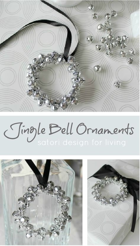 DIY Jingle Bell Wreath Christmas Ornament or Embellishment- super easy! Christmas Tree Ornaments To Make, Jingle Bells Diy, Jingle Bell Wreath, Make An Ornament, Bell Wreath, Vive Le Vent, Cheap Christmas Diy, Diy Christmas Ornaments Easy, Diy Christmas Tree Ornaments