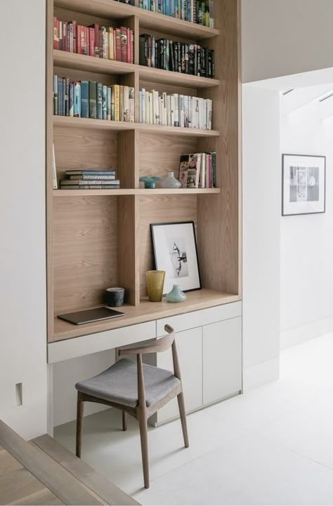 Desk Bookshelf Combo, Hidden Desk, British Homes, Hall Entrada, Parsons Green, Minimalist Desk, Desk In Living Room, Desk Area, Study Nook