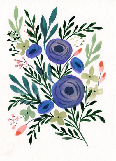 gouache Gouache Floral Pattern, Gouache Florals, Gouache Flowers, Gouache Illustrations, Posca Art, Gouache Art, Keramik Design, 수채화 그림, Gouache Painting