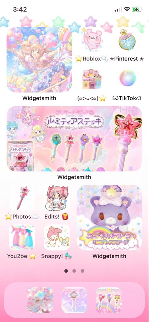 Kawaiicore Phone Theme, Rainbow Phone Theme, Pastel Homescreen Layout, Pastel Phone Theme, Kawaii Phone Theme, Kawaii Homescreen, Widgets Idea, Lockscreen Themes, Pink Wallpaper Laptop