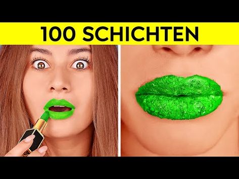 100 Schichten Make-up, Nägel, Lippenstift! 100 Schichten CHALLENGE von 123 GO! CHALLENGE - YouTube 100 Layers Challenge, 123 Go, Dare Games, Impressive Recipes, 5 Minute Crafts Videos, Glue Crafts, Paper Crafts Diy Kids, Diy For Kids, Septum Ring