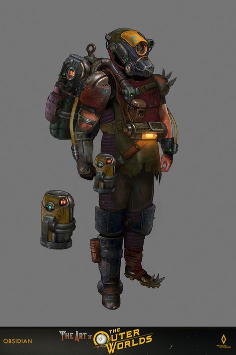 ArtStation - The Outer Worlds - Marauders, Bobby Hernandez Outer Worlds Art, Outer Worlds Concept Art, The Outer Worlds, Space Explorer Character Concept Art, Sci Fi Wasteland Art, Star Wars Planet Concept Art, Star Wars Mercenary Concept Art, Sci Fi Character Design, Savage Worlds