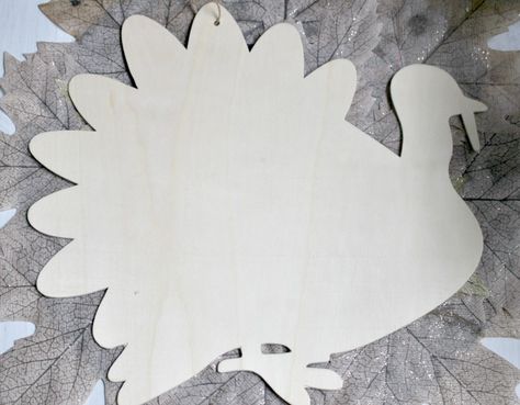 Quick And Easy DIY Dollar Store Thanksgiving Craft How To Paint A Turkey On Wood, Dollar Tree Wood Turkey Crafts, Painted Turkey On Wood, Dollar Tree Turkey Craft, Painting A Turkey, Dollar Tree Unfinished Wood Crafts, Dollar Tree Turkey Wood Cutout Diy, Wooden Turkey Crafts, Wood Turkey Crafts