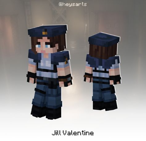 Jill from RE1 Re1 Jill Valentine, Valentine Minecraft, Re1 Jill, Jill Valentine, Minecraft Skin, Resident Evil, Minecraft, Skin