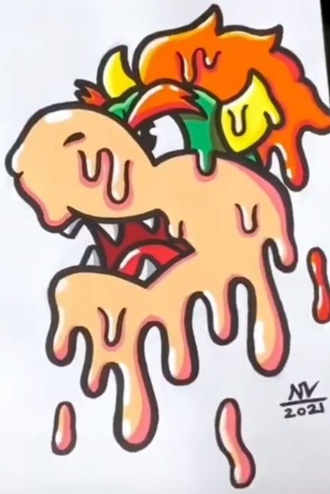 Mouth Drawing Ideas, Dripping Paint Art, Hipster Drawings, Markers Drawing Ideas, Pokemon Painting, Trippy Drawings, Drip Art, Posca Marker, Mouth Drawing