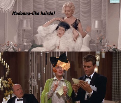 meme Auntie Mame Rosalind Russell Coral Browne Madonna like hairdo Lucky Star Auntie Mame, Rosalind Russell, Ann Miller, Bette Davis, Joan Crawford, Lucky Star, Soap Opera, Madonna, Coral