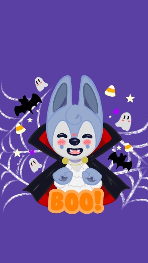 Halloween Skzoo Wallpaper, Skzoo Halloween Wallpaper, Bang Chan Halloween, Skz Halloween Wallpaper, Kpop Halloween Wallpaper, Wolf Chan Wallpaper, Wallpapers For Halloween, Wallpaper Wolf, Bts Halloween