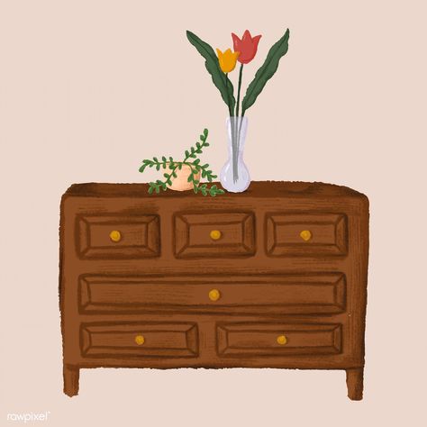 Wooden cabinet sketch style vector | premium image by rawpixel.com / Noon Brown Home Interior, Dresser Drawing, Cabinet Sketch, Cabinet Drawing, Mundane Objects, Cabinet Vintage, Web Design Resources, Furniture Interior Design, Wooden Cabinet