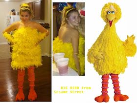 Diy Big Bird Costume, Big Bird Halloween Costume, Sesame Street Costume, Sesame Street Halloween Costumes, Big Bird Costume, Bird Diy, Contest Ideas, Chicken Costumes, Easy Diy Costumes