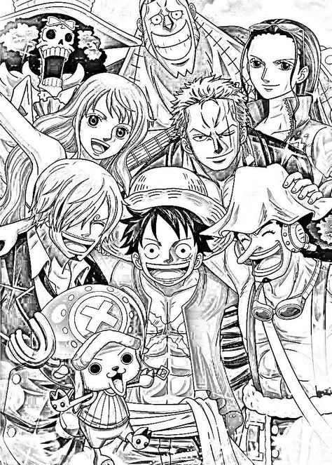 One Peace Manga, Anime Lineart Manga Coloring Pages, Anime Colouring Pages, One Piece Sketch, One Piece Coloring Pages, Manga Coloring Pages, Anime Painting, Manga Coloring Book, Coloring Activities