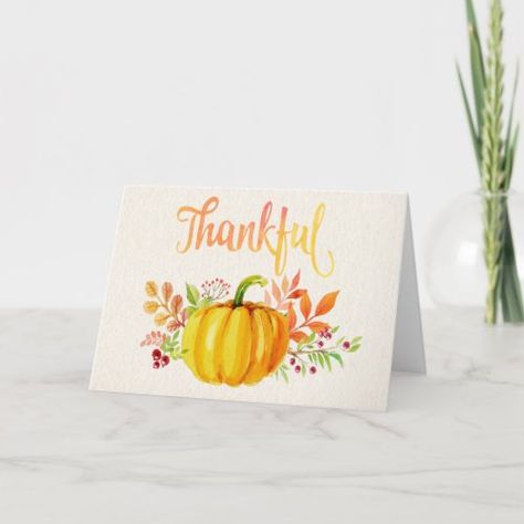 $3.77 | Thanksgiving "Thankful" Watercolors | Thanksgiving Card | thanksgiving card, thanksgiving thankful card, thanksgiving watercolor card, thanksgiving template cards Thanksgiving Watercolor, Thanksgiving Templates, Watercolor Holiday Cards, Thanksgiving Card, Card Watercolor, Watercolor Flower Art, Thanksgiving Cards, Expressing Gratitude, Watercolor Cards