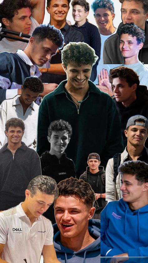 Collage of lando in casuals Lando Norris, Formula One, First Photo, Formula 1, Collage