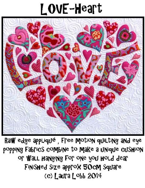 Heart Quilt Pattern, Quilt Modernen, The Word Love, Word Love, Memory Quilt, Patchwork Quilting, Heart Quilt, Mini Quilts, Applique Patterns