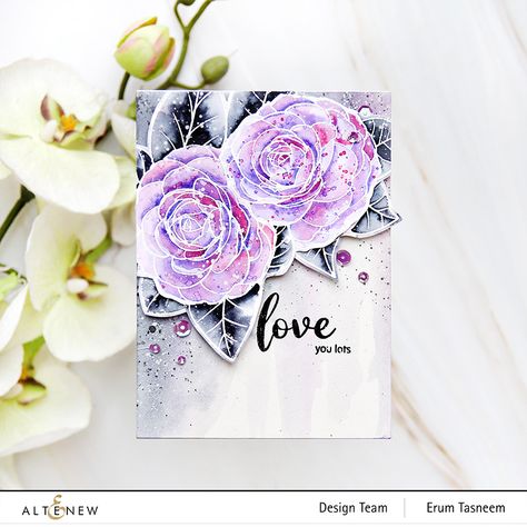 *VIBGYOR Krafts*: Altenew Paint-A-Flower: Camellia Waterhouse Outline Stamp Set Release Blog Hop Giveaway Flower Camellia, Tape Painting, Flower Guide, Watercolor Card, Intro Video, Loose Watercolor, Flower Stamp, Stamp Making, Watercolor Cards