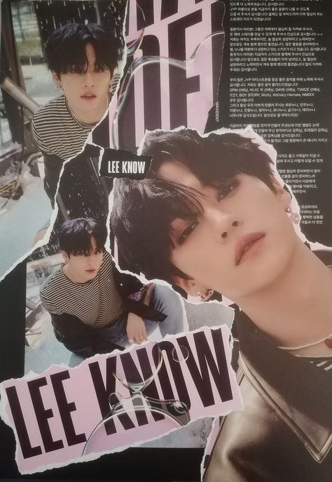 It's lee knows time now This is probably my favorite page so far from the this OT8 Set that I did :) Lee Know Scrapbook, Lee Know Wallpaper Collage, Lost Of Us, Binder Decoration, Kids Collage, Y2k Posters, Book Wallpaper, When Im Bored, Art Journal Therapy