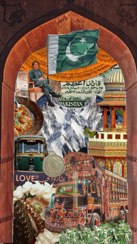 Pakistani Wallpaper, Pakistan Wallpaper, Pakistan Aesthetic, Pakistan Art, Pakistani Art, Pakistani Culture, Travel Collage, Small Canvas Art, Small Canvas