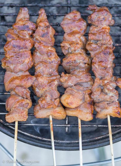 You Filipino Pork Bbq, Pork Pieces, Spicy Vinegar, Cheap Bbq, Caldo Recipe, Bbq Spit, Pork Barbecue, Filipino Street Food, Bbq Marinade