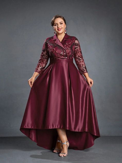 Mother Of Bride Dresses Plus Size, Plus Size Mother Of The Bride Dresses, Plus Size Gala Dress, Dresses Burgundy, Mermaid Evening Gown, Bridal Shower Dress, Dress Classy, Formal Party Dress, Shower Dresses