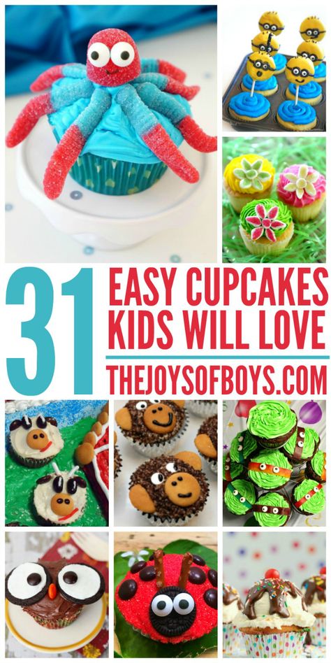 Easy Cupcake Recipes Kids Will Love #cupcakes #cupcakerecipes #kidfood #kidrecipes #kidcupcakes #foodforkids #easycupcakes #easycupcakesrecipes Cupcakes Kids, Recipes Cupcakes, Cupcake Recipes For Kids, Cooking Trout, Birthday Cupcakes Decoration, Cake Recipes For Kids, Cupcakes For Boys, Easy Cupcake Recipes, Cupcakes Recipes